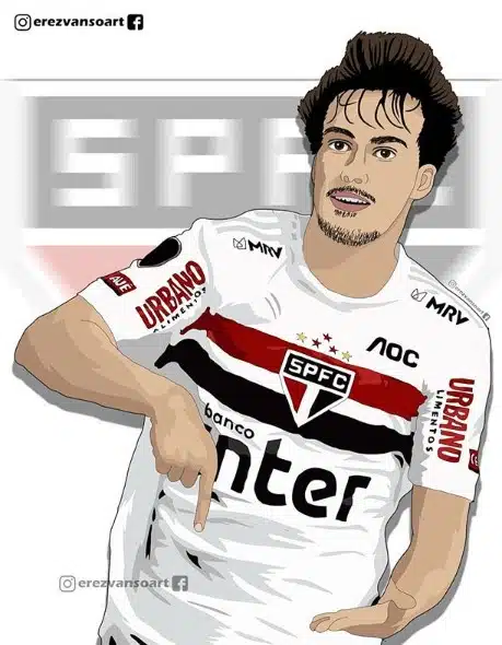 Ilustração do Igor Gomes - jogador do São Paulo