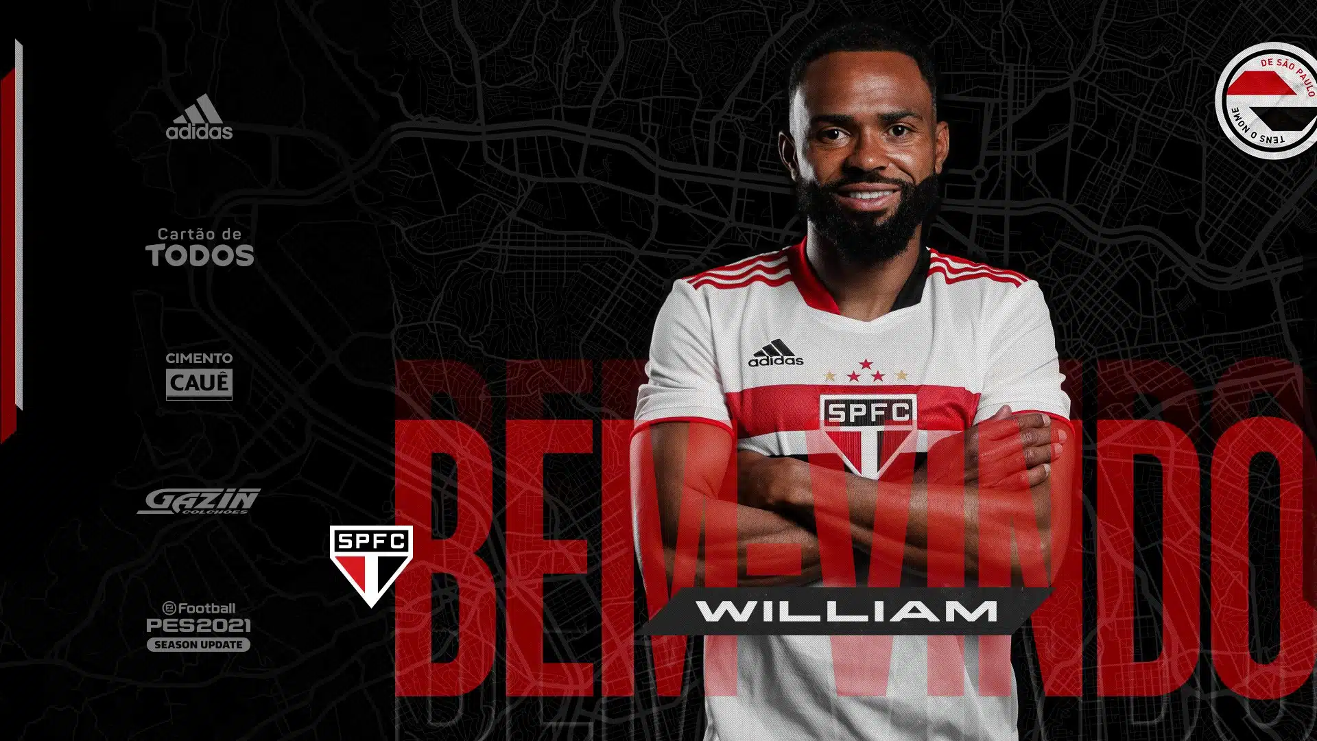 William é anunciado oficialmente como o novo reforço do São Paulo