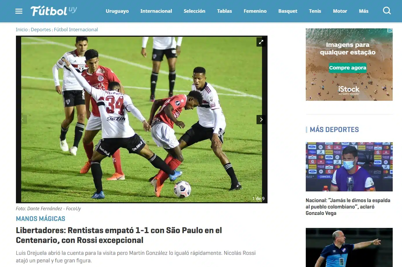 Imprensa Uruguaia exalta empate do Rentistas contra o São Paulo