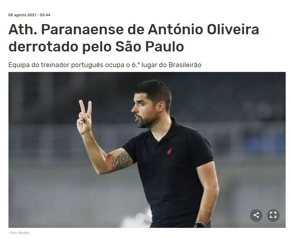 Vitória do São Paulo sobre o Athletico-PR ganha repercussão internacional