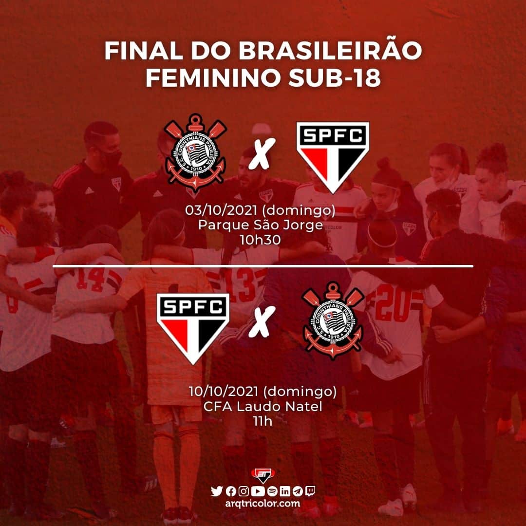 Datas da final do Brasileirão Feminino Sub-18 entre São Paulo e Corinthians são definidas