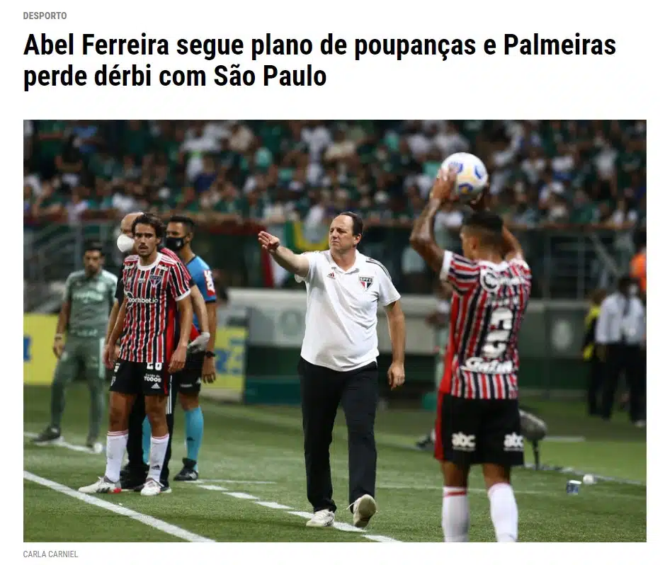Vitória do SPFC em clássico repercute na mídia portuguesa