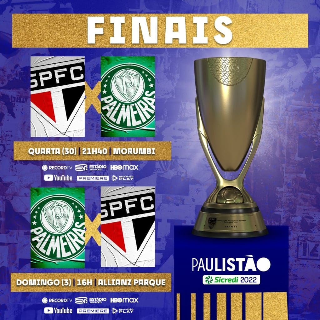 São Paulo x Palmeiras: datas, horários, locais e outros detalhes da final do Paulistão 2022