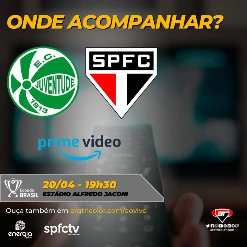 Onde assistir Juventude x São Paulo | Copa do Brasil 2022