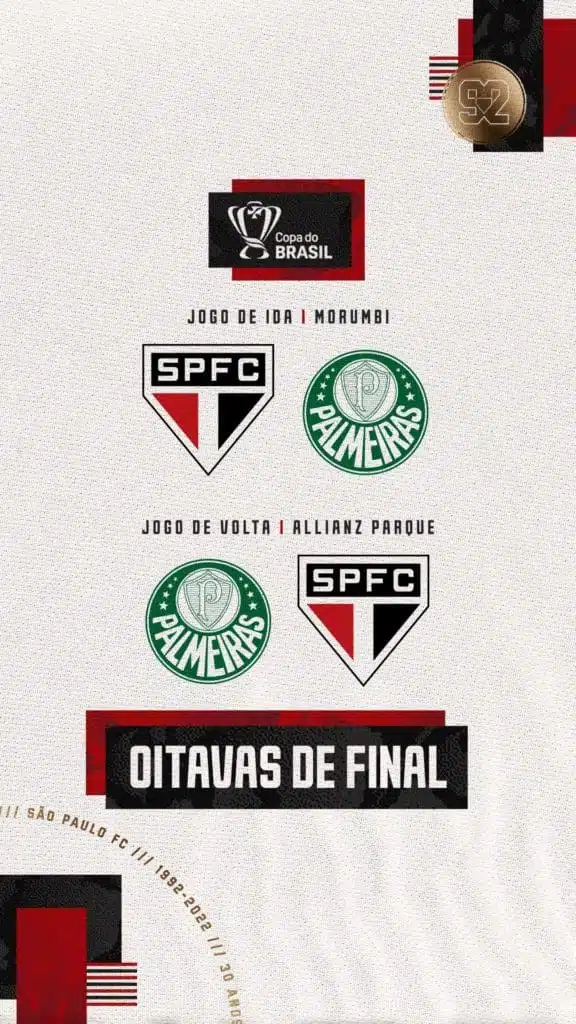 Choque-Rei nas oitavas da Copa do Brasil: São Paulo e Palmeiras disputam primeiro jogo no Morumbi