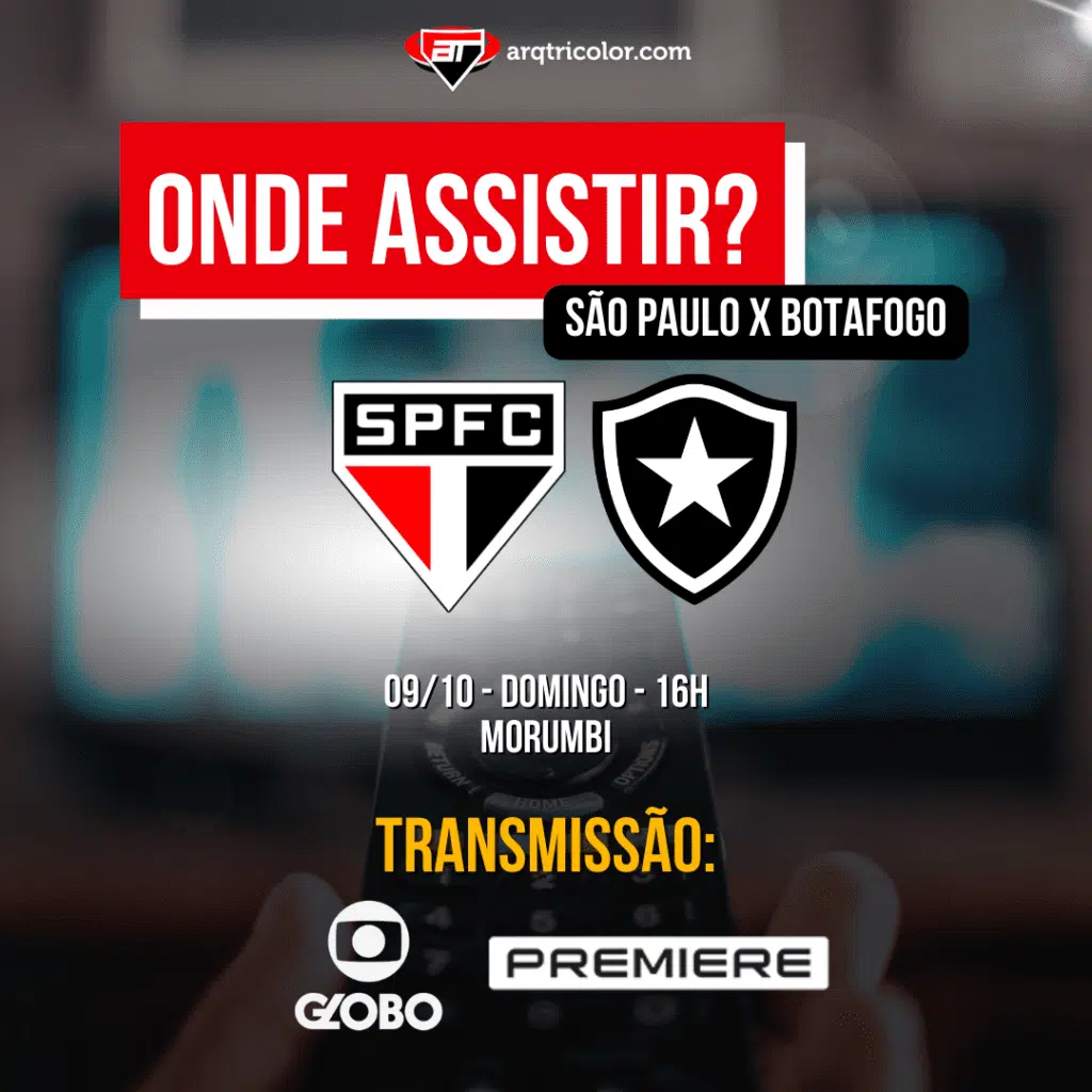 Onde assistir São Paulo x Botafogo | Brasileirão 2022