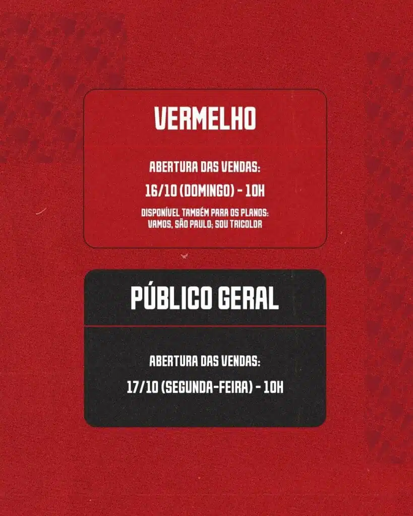 Público geral poderá adquirir ingressos para São Paulo x Coritiba a partir de segunda-feira