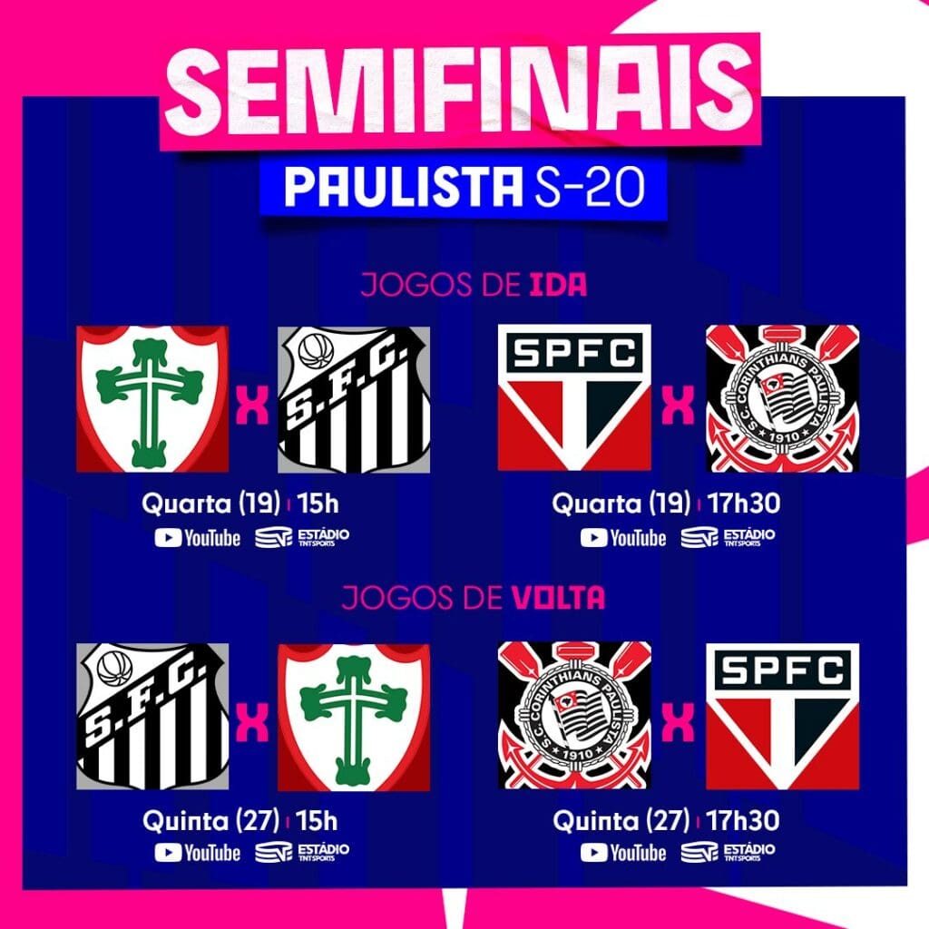 São Paulo e Corinthians se enfrentam na semifinal do Paulistão Sub-20