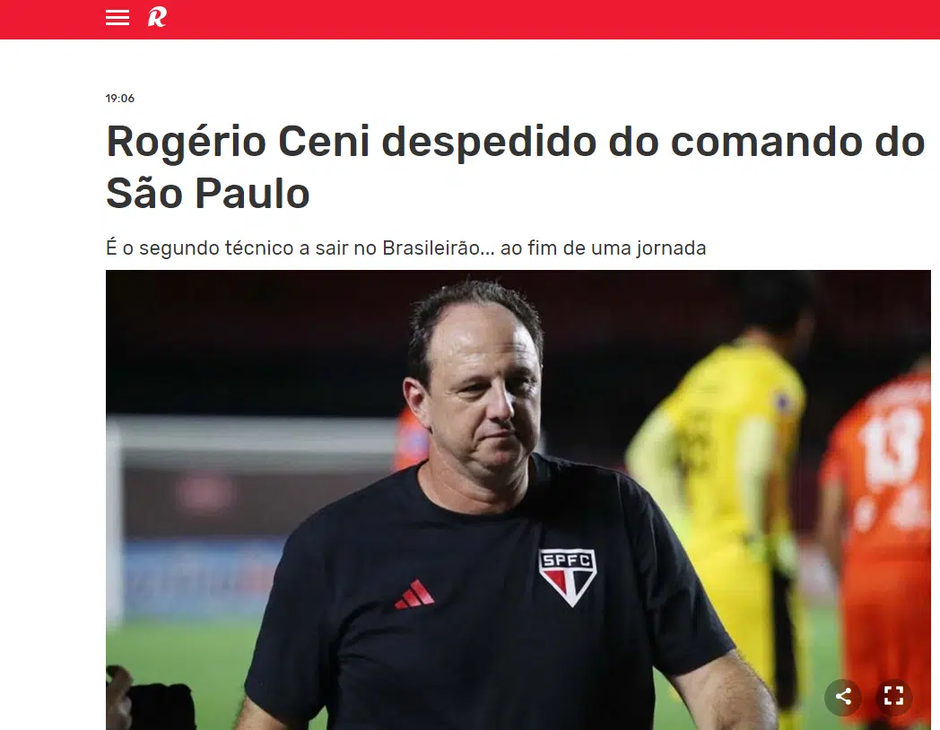 Imprensa portuguesa repercute a saída de Rogério Ceni do São Paulo