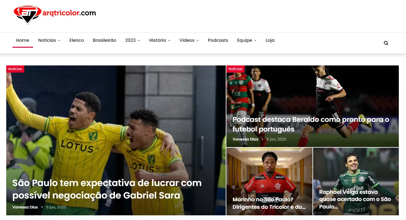 Novo site do Arquibancada Tricolor