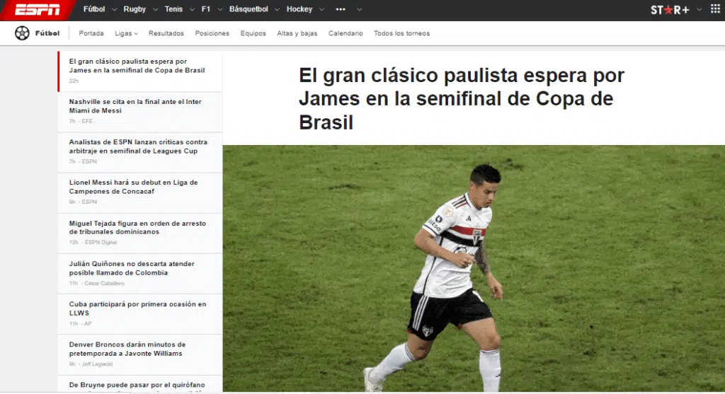 ESPN james | Arquibancada Tricolor