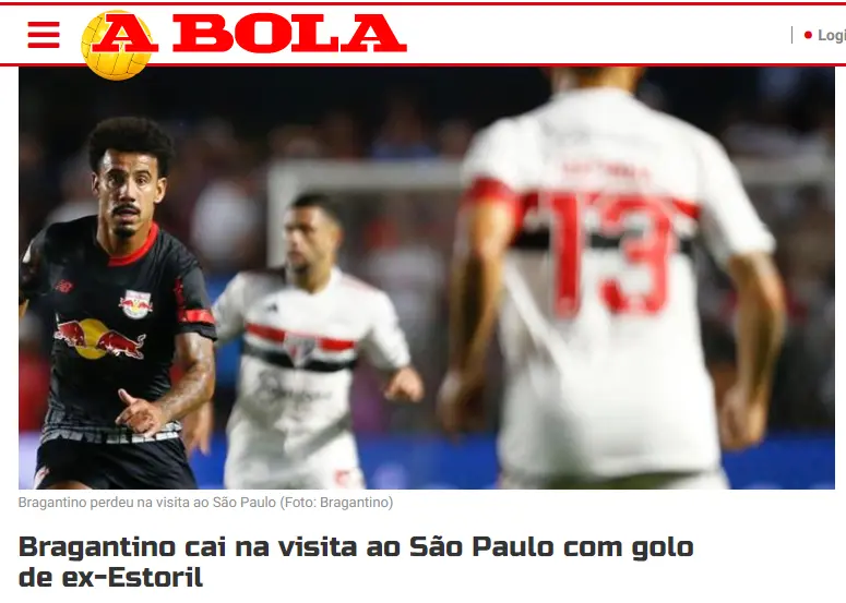 Repercussão em Portugal de São Paulo x RB Bragantino