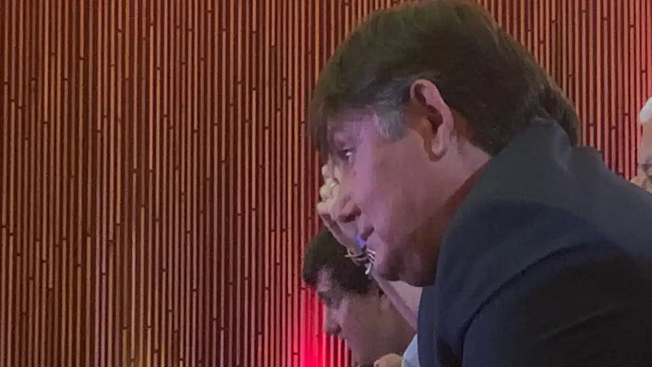 Marcos Biasotto na plateia da Cerimonia de lançamento da Copinha 2024
