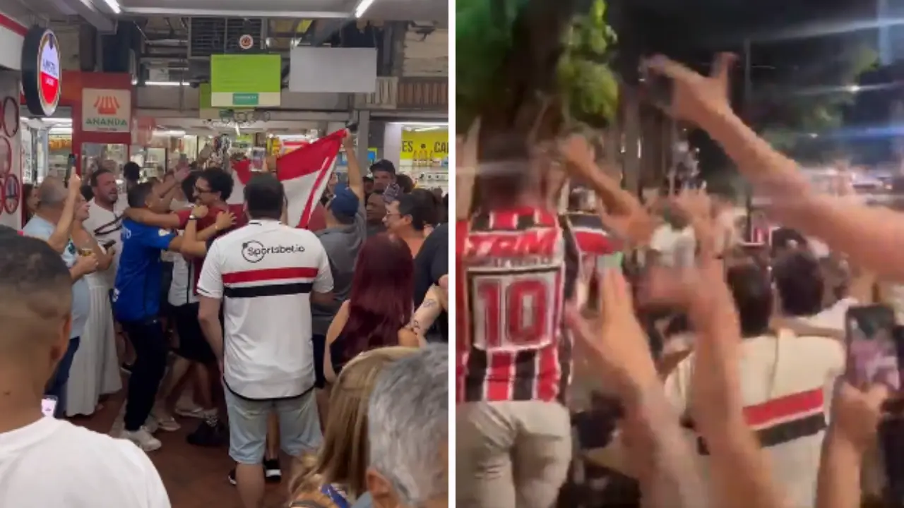 Veja imagens dos torcedores do São Paulo por Belo Horizonte antes da Supercopa