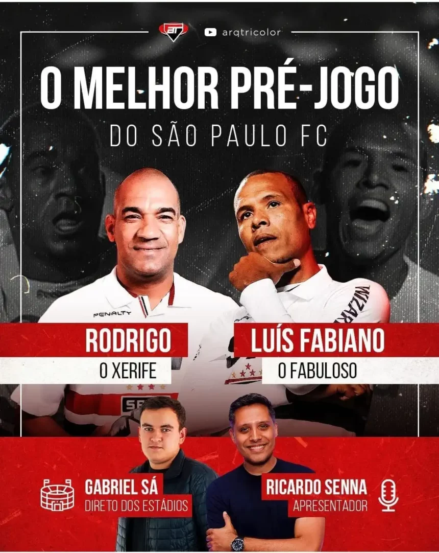 Cobresal x São Paulo terá pré-jogo exclusivo com Luís Fabiano e Rodrigo no Youtube